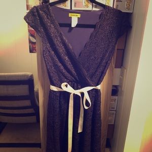 Yellow Star (ModCloth) purple V-Neck Dress